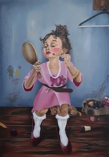 Emine Bostanci, I Grew Up Mom
70x100cm, oil on canvas, 2023